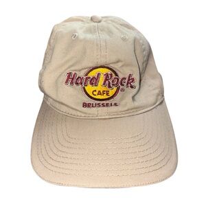 Vintage Hard Rock Cafe Brussels Beige Cap Size OS